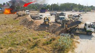 WOW!!Amazing Scary Action With Power Bulldozer Komatsu Situational management