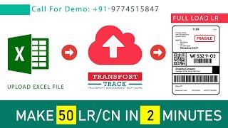 Transport Software in Excel | Upload XL File & Create LR/CN, Full Load TMS Logistics Free Download