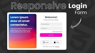 Modern Responsive Login Form Using CSS Grid & Flexbox | CSS Forms Tutorial