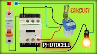 Photocell Sensor Circuit with Magnetic Contactor