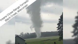 Epic Close-Range Damaging Tornado Encounter - Black Creek, Wisconsin