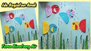 MEMBUAT IKAN DARI KERTAS ORIGAMI | IDE KEGIATAN TEMA BINATANG | IDE KEGIATAN SUB TEMA IKAN #diy