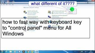 How To Fast Way To Control Panel Menu for All Windows