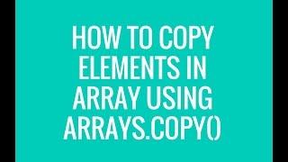 How to copy elements from one array to other in java?