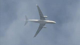 American Airlines Boeing 777 pair & MEA Airbus A330 flyover at home