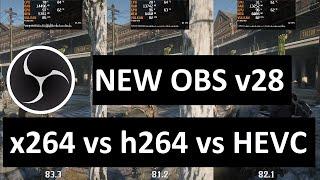 NEW OBS Studio v28! Recording Encoder Performance Benchmark x264 vs NVENC h.264 vs HEVC 1440p (2022)