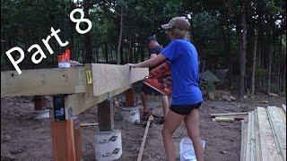 Deck Building | Huge Porch DIY | Part 8 |DIY Debt Free Cabin Build