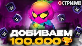 ДОБИВАЮ 100.000 КУБКОВ С ПОДПИСЧИКАМИ  СТРИМ БРАВЛ СТАРС!