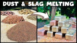 Slag & Dust Mega Melt - Nordic Gold Copper Bronze Brass - ASMR Metal Melting - Trash To Treasure