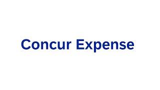 Concur Expense Demonstration