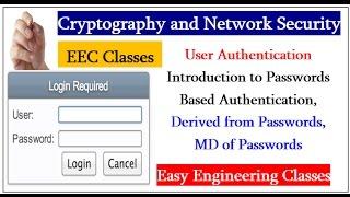 User Authentication Introduction - Passwords Based , Derived from Passwords, MD of Passwords