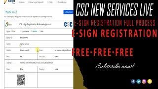 CSC E Sign Registration Full Process | E-Sign Registration Kaise Kare Csc Se | Digital Signature Reg