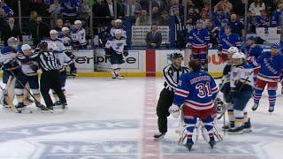  Feisty  End to 2nd Period Between Rangers & Blues