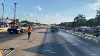 Ole Heavy and Tricia in the Big Tire race at the US 90 Dragway