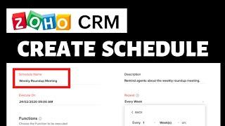 How To Create Schedules on Zoho CRM | Zoho CRM Tutorial