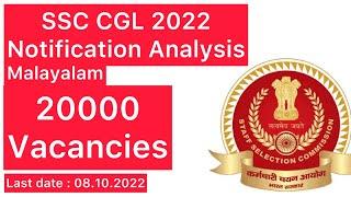 SSC CGL 2022 Notification Analysis | 20000 Vacancies | Pattern Change | Malayalam