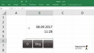 Excel: Aktuelles Datum und Uhrzeit eingeben