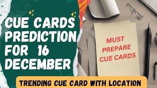 Cue cards prediction for 16 December 2023 exam Recently asked cue cards for 16 December 2023