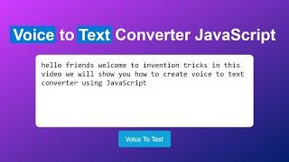 Voice to text converter using JavaScript | Speech to text converter