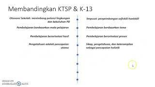 Perbandingan KTSP dan Kurikulum 2013