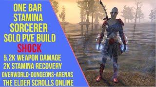 ESO One Bar Stamina Sorcerer Solo PVE Build - Shock - Elder Scrolls Online