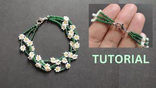 Diy how to make a daisy flower bracelet, easy beading tutorial