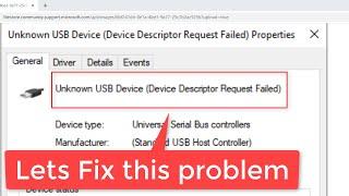 USB Device Descriptor Failure in Windows 10 (fix)
