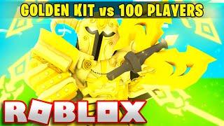 I Used The GOLDEN KIT Against 100 PLAYERS... (Roblox Bedwars)