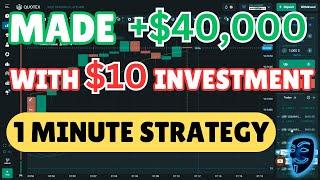 ⭐️MADE +$40,000 WITH $10 INVESTMENT TRADING QUOTEX| BEST QUOTEX 1 MINUTE TRADING STRATEGY 2024