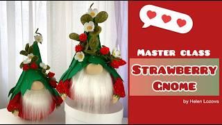 Scandinavian summer strawberry gnome present, 2 free video tutorial, pattern pdf Etsy DIY HANDMADE