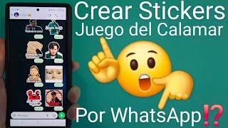  Como CREAR STICKERS del JUEGO del CALAMAR para ENVIAR por WHATSAPP PASO a PASO