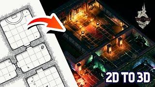 2D to 3D Dungeon Map in TaleSpire  +  New visual reference mod! ️
