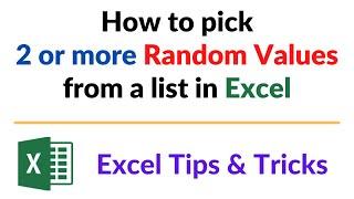 Excel formula to Pick 3 random values from a list [without Duplicates]