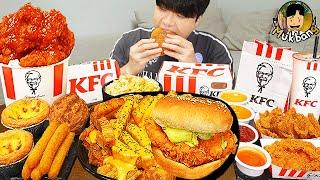 ASMR Mukbang | دجاج كنتاكي المقرمش, برجر بالجبنة, اصبع جبنة وصفة ! يتناول الطعام