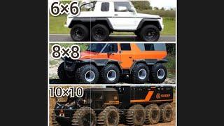 6×6 BENZ | 8×8 SHAMAN | 10×10 SHERP (the Ark)  Cars All in One Review | Carkid Review | #benz #sherp