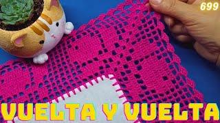 Puntilla de flores de VUELTA Y VUELTA, sencilla y rápida a #crochet  273