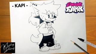 How to Draw KAPI from Friday Night Funkin - FNF Characters