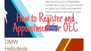 How to register and Appointment for OEC (Overseas Employment Certificate)