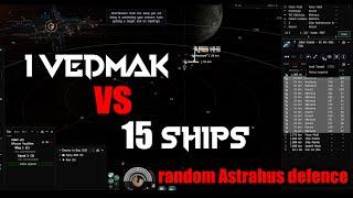 1 Vedmak vs 15 enemies! Defending random Astrahus eviction  - EVE Online, PVP, Skirmish, SOLO