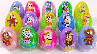 Bluey,Bingo,CoCo & More Characters Surprise Eggs Toys! ASMR Unboxing Toys No Talking