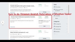 Tips to do " Amazon Search Relevance evaluation (Turkish)" easily and faster