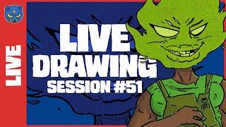  Live Drawing Sessions #51 // Hab Oh Live (Morning) // 5-9-2023 // #artistlife