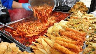 Amazing! No. 1 Spicy food on the street! Stir-fried Rice Cake (Tteokbokki). / Korean street food