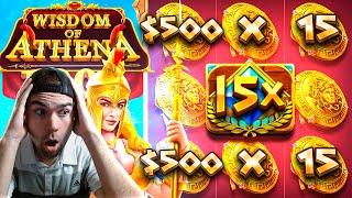 I HIT THE CRAZIEST WIN ON WISDOM OF ATHENA 1000 AS IT CAME OUT!