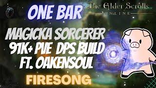 ESO One Bar Magicka Sorcerer (MagSorc) 91k+ DPS PVE Build Ft. Oakensoul Ring Firesong DLC