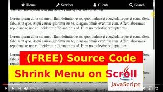Ep15 - Shrink Navigation Menu on Scroll Source Code - Javascript