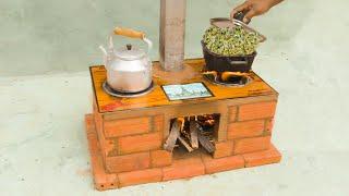 Multi-Function To Make 2 in 1 Brick Stove To Save Firewood | WIN REACH