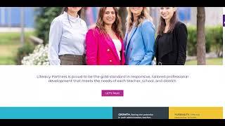 Walk thru of the Literacy Partners WordPress redesign on desktop.
