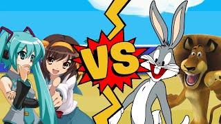 M.U.G.E.N Battles | Haruhi Suzumiya/Hatsune Miku vs Alex the Lion/Bugs Bunny