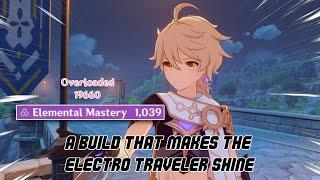 Electro Traveler with 1,000 Elemental Mastery looks like this | Genshin Impact